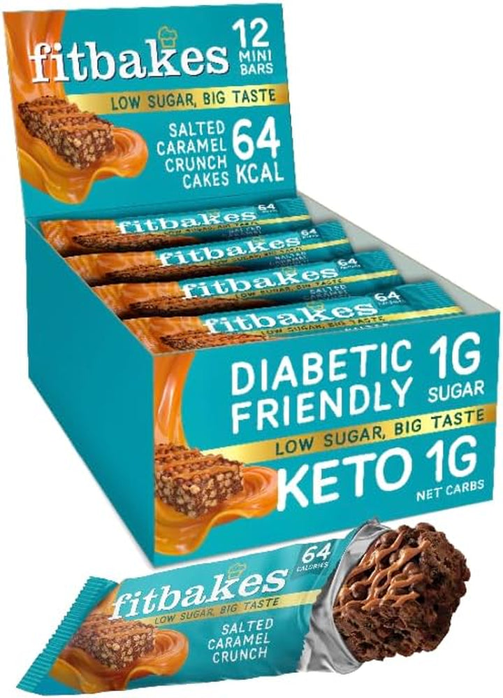 64 Calories Belgian Chocolate Mini Bars (12X19G) Diabetic Chocolate Keto Snack, 1 Net Carb Low Sugar Crunch Cake, Diabetic Sweets Biscuits, Low Calorie Snack, No Added Sugar, Fitbakes