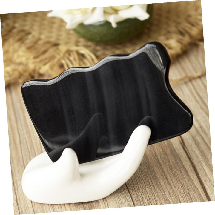 Natural Horn Scraping Board Gua Sha Tool Smooth Skin-Friendly Massager for Face Neck Back Therapy Massage with Comfortable Grip