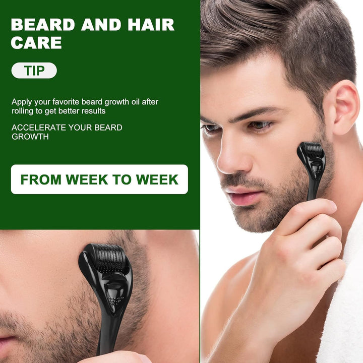 Derma Roller for Hair Growth| Microneedling Roller for Face Body Scalp| Derma Roller for Men & Women| Micro Needling Roller 540 Titanium Needle Home Use, Acne Marks, Cellulite Treatmment (0.5Mm)