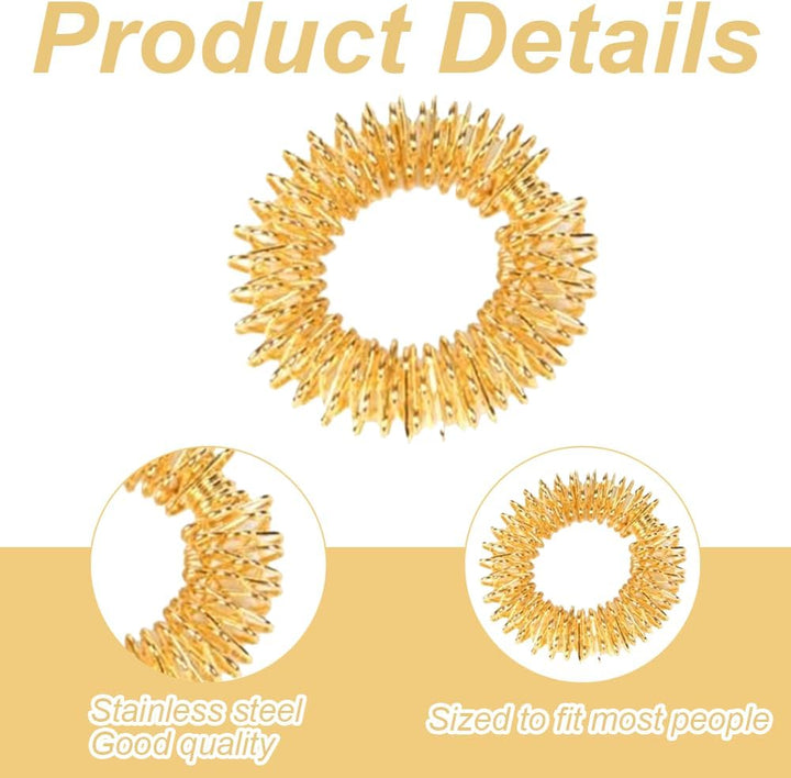 Acupressure Rings - 6 Piece Set, Finger Massage Rings for Teenagers & Adults