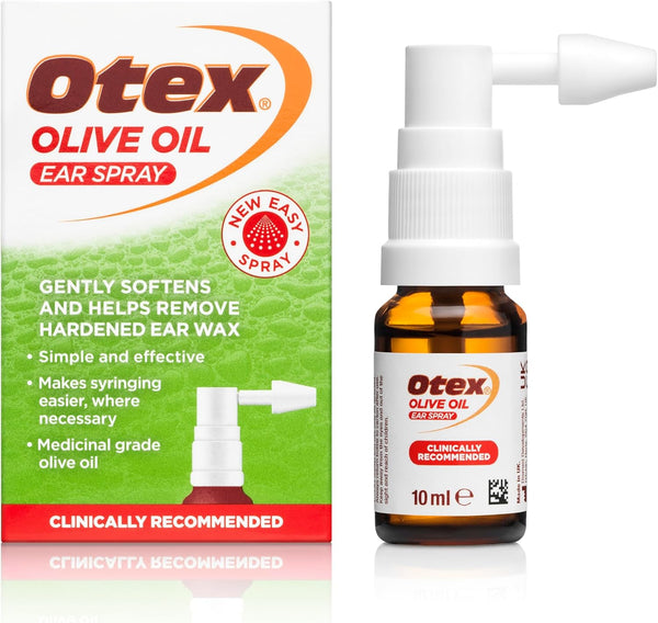 Olive Oil Ear Spray for Natural, Gentle Removal of Excessive, Hardened Ear Wax. Bottle with Spray Applicator 10Ml