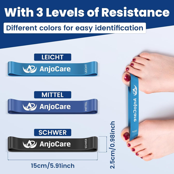 Hallux Valgus Training Bands (3 Pack), Toe Straightener for Bunion Correction & Pain Relief, Toe Stretch Band for Alignment & Flexibility Training