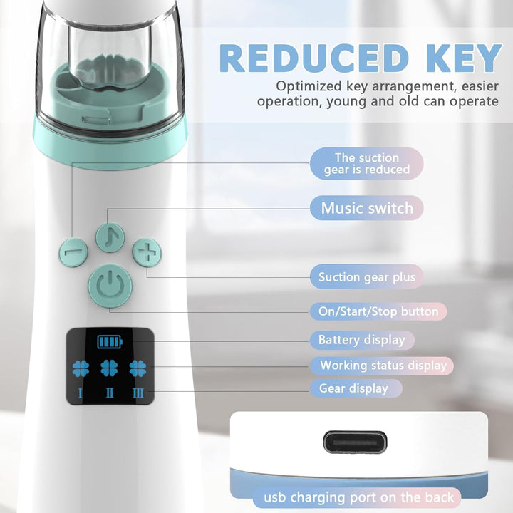 Electric Nasal Aspirator Baby,Portable Baby Nasal Aspirator,Baby Nose Suckers Automatic Nose Cleaner with 2 Silicone Tips, Adjustable Suction 3 Level, Music and Light Soothing Function, Anti-Backflow