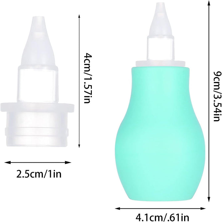 2 Packs Baby Nasal Aspirator, Baby Nose Sucker Nose Cleaner Babys Nasal Cleaner Mucus Removal for Newborns(Blue+Green)