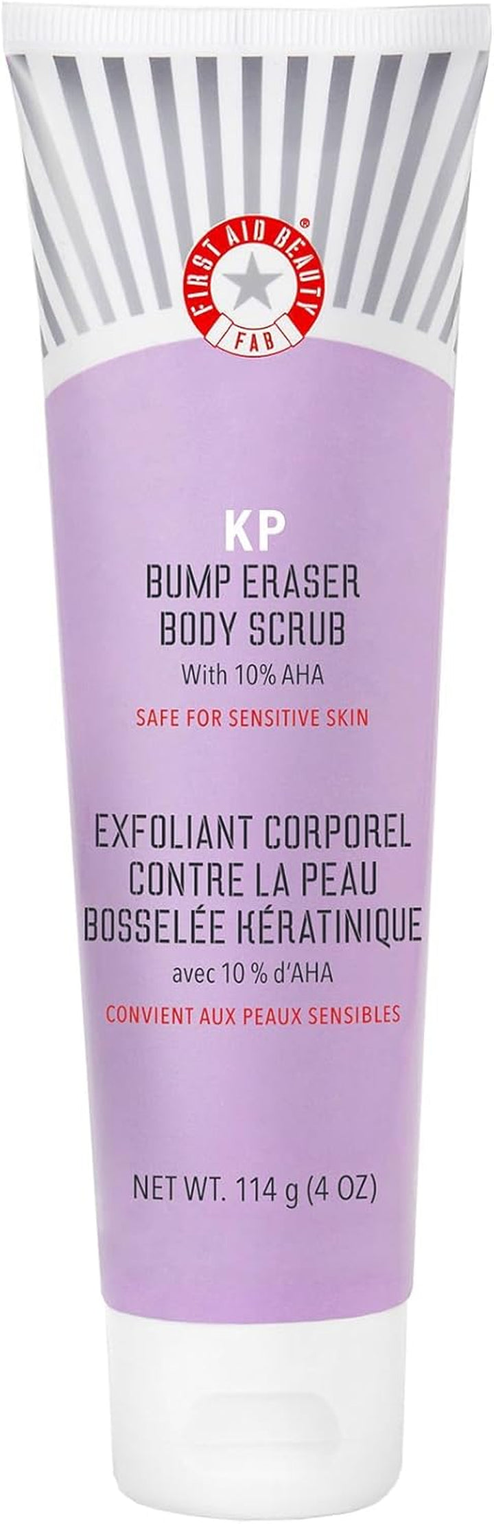 - KP Bump Eraser Body Scrub with 10% AHA, Keratosis Pilaris Skin Exfoliater with Glycolic and Lactic Acids, Helps Reduce Chicken Skin Bumps, Safe for Sensitive Skin, 56.7G