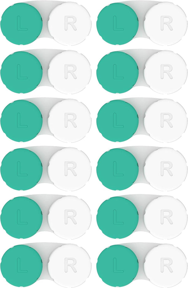 Contact Lens Cases 12 Pack. One Year Supply. Protect Your Eyes by Changing Your Contact Lens Case Monthly