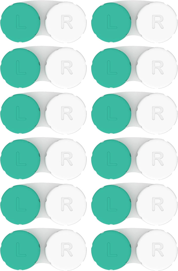 Contact Lens Cases 12 Pack. One Year Supply. Protect Your Eyes by Changing Your Contact Lens Case Monthly