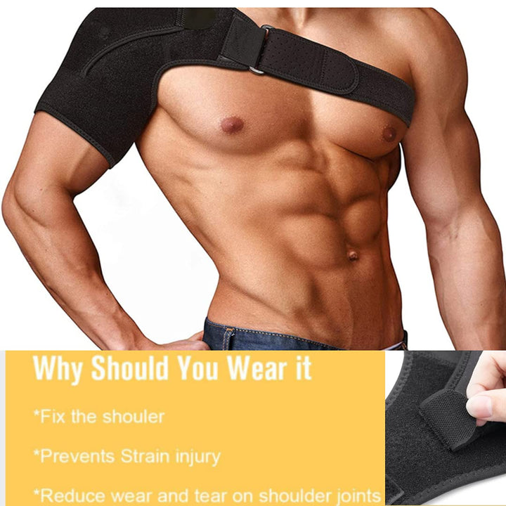 Improved Rotator Cuff Shoulder Support for Men & Women UK Design Injury Recovery Strap for Right/Left Arm Shoulder Brace for Pain Frozen Shoulder Dislocated Joint & Soreness One Size
