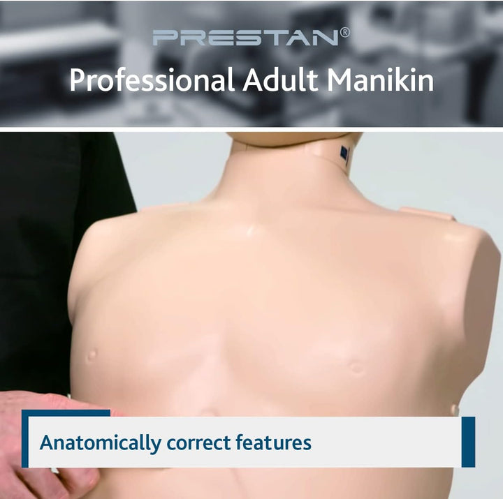 Lightweight Professional Adult CPR/AED Training Manikin with CPR Monitor - Real Life Training & Visual Feedback for Training Students - Includes 10 Lung Bags