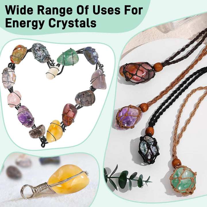 18 Pcs Healing Crystals Gemstones Set, Natural Polished Gem Stones, Lucky Pocket Stone for Yoga Balancing, Meditation, Reiki, Anxiety Stress Relief