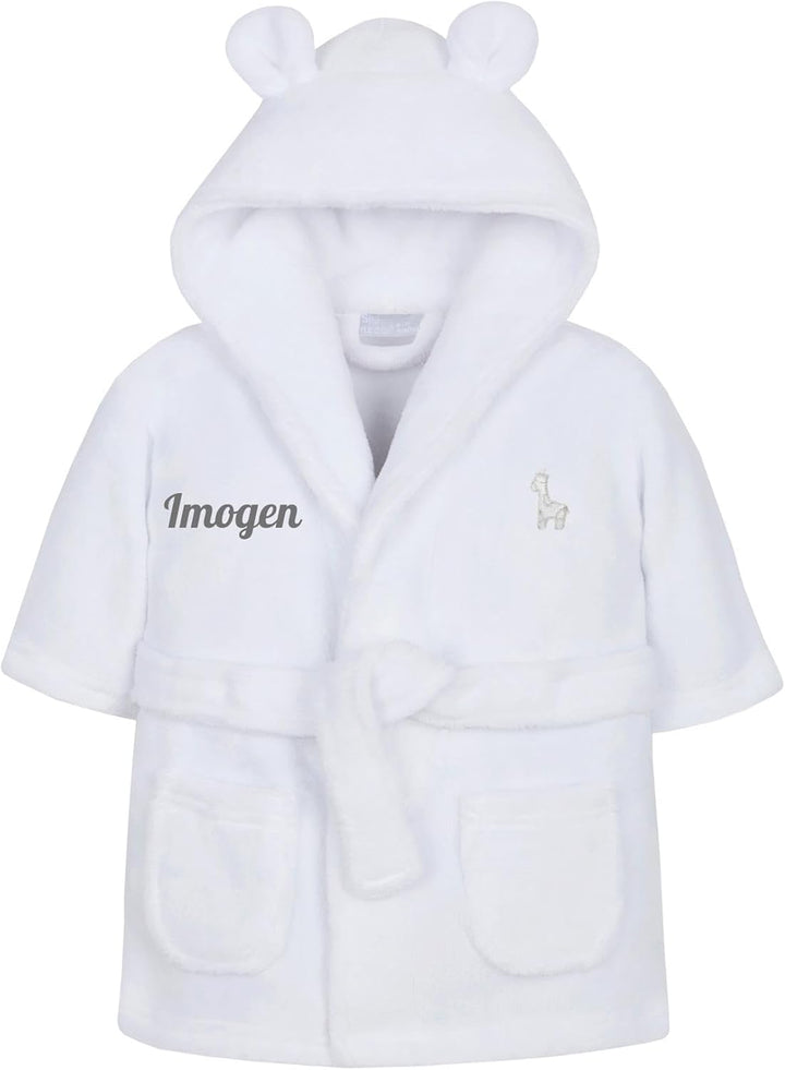 Personalised Baby Kids Girls Boys Matching Set Dressing Gown Plush Fleece Robe Soft Cosy Velvet Warm Embroidery Gift