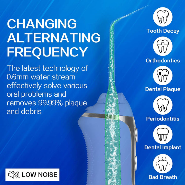 Water Flosser for Teeth Cordless with 5 Modes,  360° Rotation Oral Irrigator, IPX7 Waterproof, 300ML & 6 Jet Tips Water Jet Teeth Cleaner, USB Rechargeable for 35-Days Use at Home/Travel