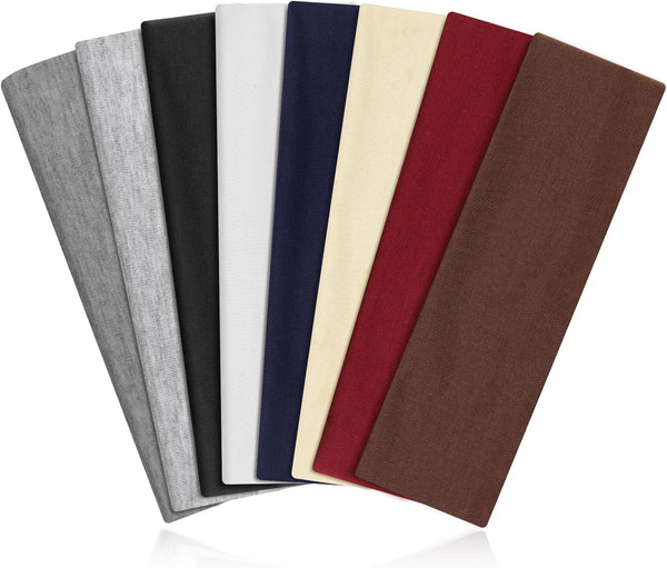 8 Pcs Headbands for Women'S Hair, Fashion Hair Bands for Women Men Soft Ladies Headband Elastic Head Bands Yoga Gym Hair Accessories Multicoloured