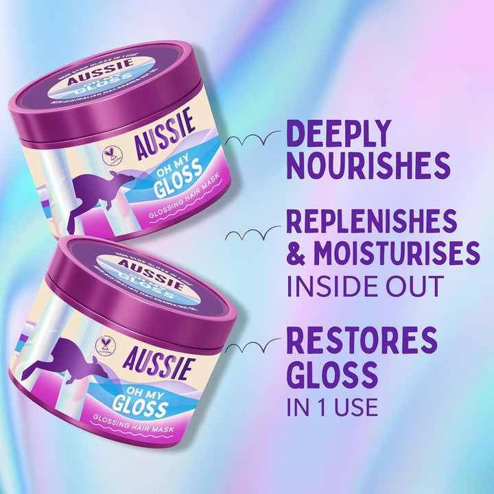Oh My Gloss Glossing Hair Mask 500Ml, Moisturises and Deeply Nourishes Dry and Dull Hair, Restores Your Natural Gloss, Infused with Australian Macadamia Nut Oil, Vegan and Cruelty-Free