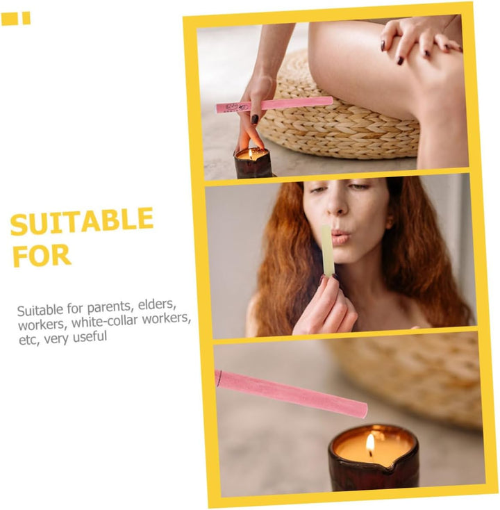 20Pcs Moxibustion Sticks Navel Belly Moxa Roll Bar Moxibustion Smokeless Sticks for Aromatherapy