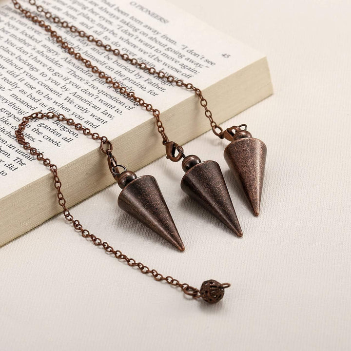 Metal Dowsing Pendulum Copper Pendent Pendulum for Reiki Healing Divination (Bronze)