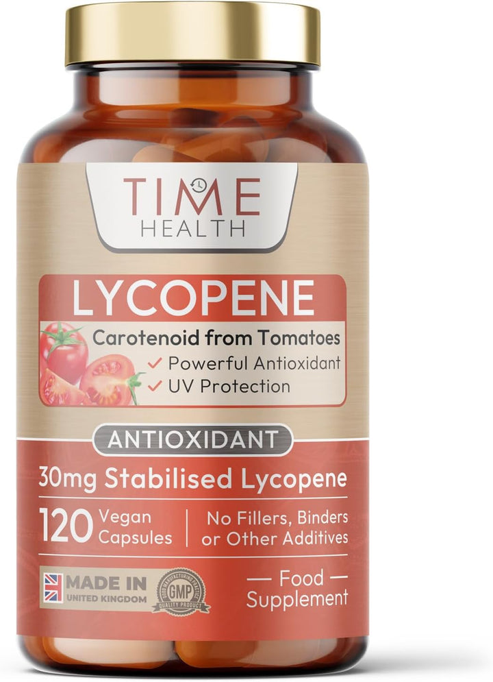 Lycopene – 30Mg per Capsule – Stabilized, Microencapsulated Formula – Tomato Extract – Vegan – Zero Additives (120 Capsule Pouch)