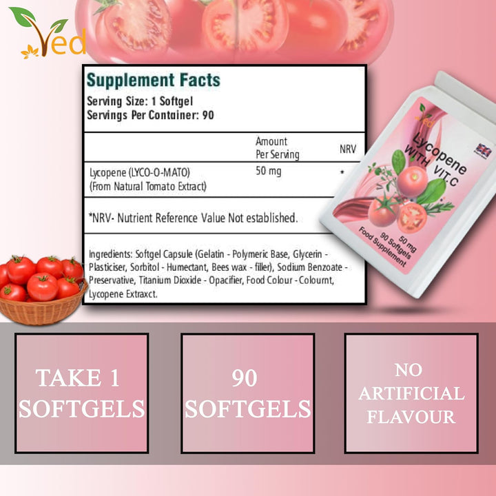 Lycopene Supplement, Supports Energy Balance, Non-Gmo, High Lycopene,50Mg X 90 Softgels