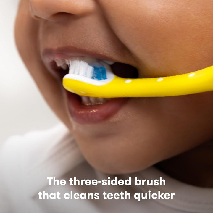 Triple-Angle U-Shaped Toothbrush for Toddlers, Yellow
