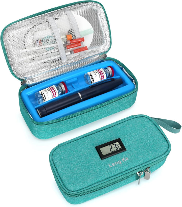 Medication Cooler Travel Case - Monjaro Travel Case with 2 Ice Packs, Medicine Cool Bag for Diabetic Supplies, Keep Medicine Cool While Traveling (Black)