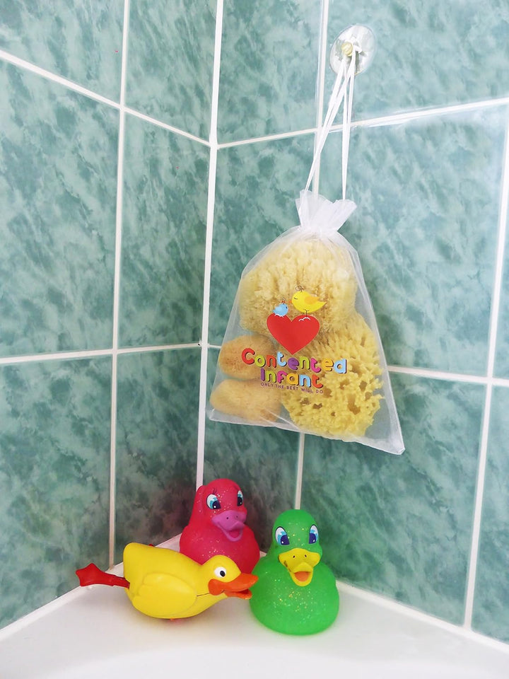 Real Sea Sponges for Babies - 6 Pk Bath Care Set, Gentle, Kind on Skin, for Bathing Washing Body Eyes, Ears Nose, Also for Newborn Toddler Kids; Baby Shower Spa Gift by