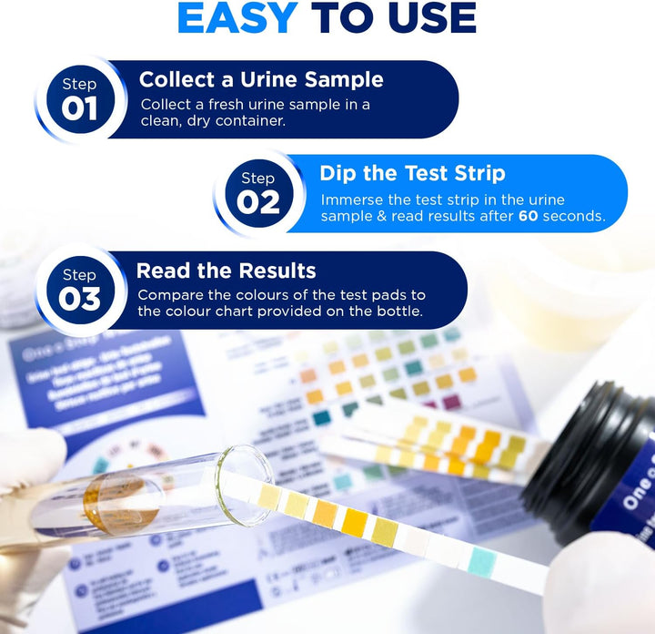 100 X 10-In-1 Parameter Urine Test Strips | Glucose, Ketone, Bilirubin, Nitrite, Urobilinogen, Protein, Ph, Blood, Specific Gravity and Leukocytes Dipstick Tests