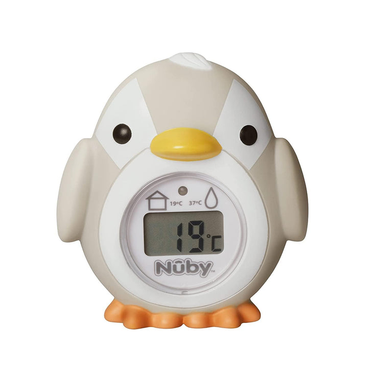 Penguin Baby Bath Thermometer - Digital Thermometer with Easy to Read Screen | BPA Free | Suitable from Birth (Grey)