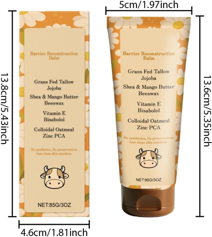 Tallow Glow Balm, Beef Tallow Skin Care, Tallow Barrier Reconstruction Balm with Colloidal Oatmeal, Deep Nourishment Face & Body, Lasting Resilience, Support Skin'S Natural Barrier