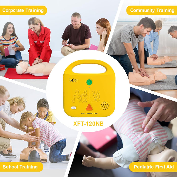 AED Trainer, AED Defibrillator Trainer Set CPR Training Device, English, Italian, French, Spanish Voice Prompts, 5 Different Scenarios, First Aid Defibrillator Trainee Beginner, -120NB Training AED