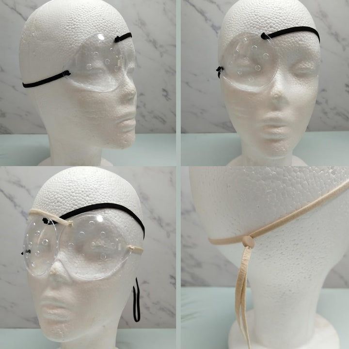 2 Pack Plastic Eye Shield Medical Eye Patch for after Cataract Surgery Eye Protection or Sleeping, Upgraded Elastic Band Longer and Wider for Adult, Clear