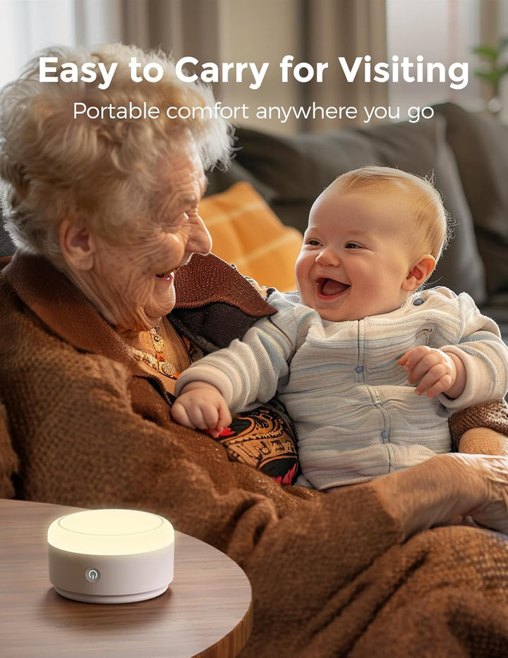 Sound Machine for Baby-20 Soothing Sounds & Touch Warm Light Portable White Noise for Kids & Adults for Sleeping Timer and Memory | Ideal Travel Companion & Nursery Must-Have & Outing