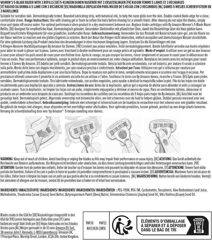 Women'S 5 Blade Razor + 3 Refills