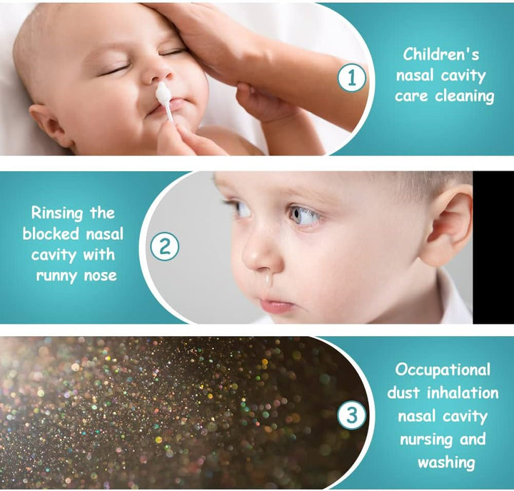 Nasal Aspirator, 4Pcs Baby Nasal Aspirator, Nose Cleaner Nasal Irrigator for Newborns Toddlers, Safe Nose Cleaner with Cleanable & Reusable Silicone Nasal Suction Tip