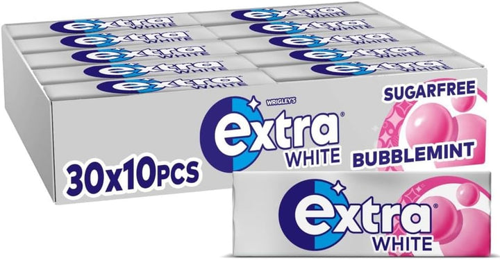 Wrigley'S  White Chewing Gum, Bubblemint Flavour, 46 Pieces, Sugar Free Chewing Gum Bottle with Xylitol