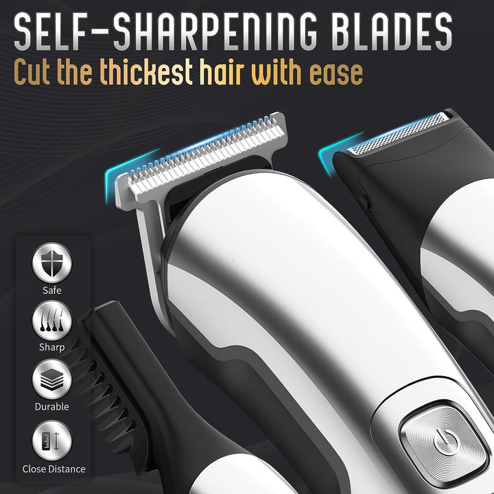 Beard Trimmer Men, Waterproof Electric Razor for Nose, Body, Face and Mustache, Cordless Hair Clippers Shavers for Men Grooming Kit, Gifts for Husband Father