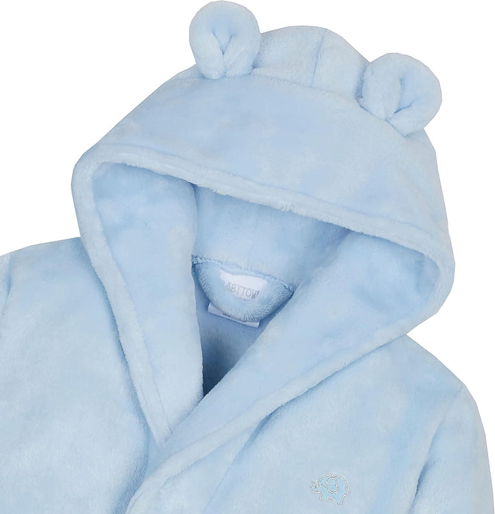 Personalised Baby Bathrobe Hooded Fleece Dressing Gown Super Soft Gifts Bath Robe for Boys Girls Cute Teddy Ears 0-4 Years