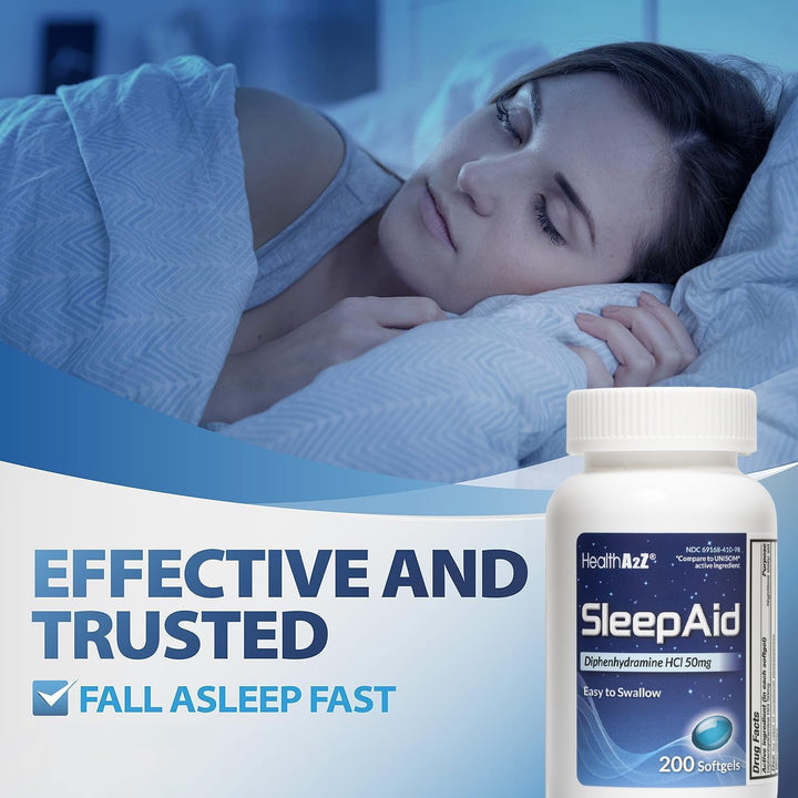 ® Sleep Aid | Diphenhydramine 50Mg | 200 Softgels | Supports Deeper | Restful Sleeping