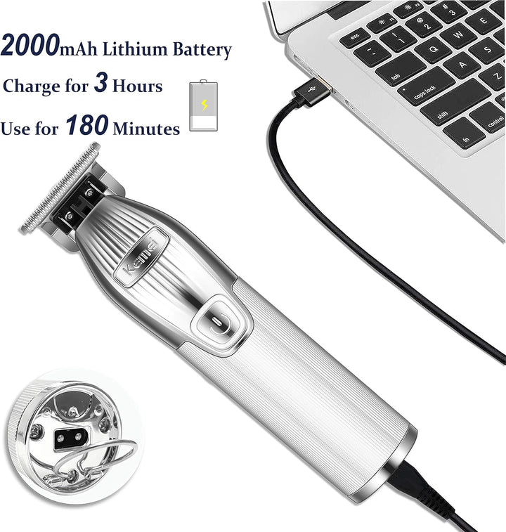 0Mm Baldheaded Hair Clippers for Men Professional Outliner Cordless Hair Trimmer Beard Trimmer with T Blade Zero Gapped Rechargeable Grooming Kit