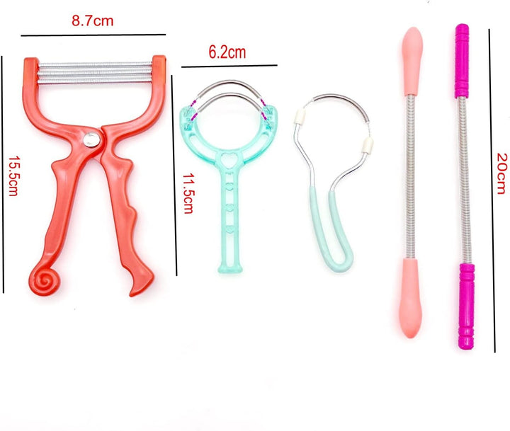 5X Facial Hair Remover Tool for Women and Men, Spring Threading Tool for Face Hair/Upper Lip Hair/Eyebrows, Spring Facial Epilator, Manual Ladies Facial Fluff Remover