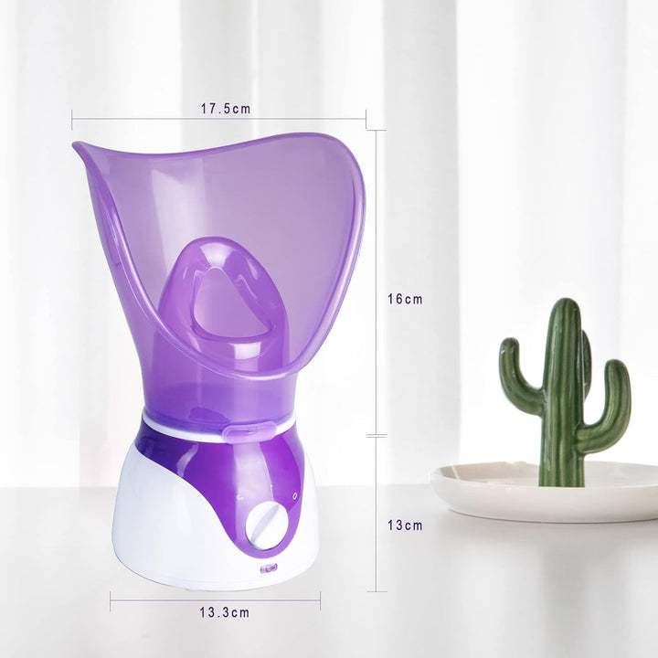 Professional Facial Steamer for Cold and Flu Relief - Portable Nano Mist Face Sprayer Home SPA Kit, Electric Steam Inhaler for Sinus Relief, Mini Face Vaporizer for Pore Cleansing (UK Plug)