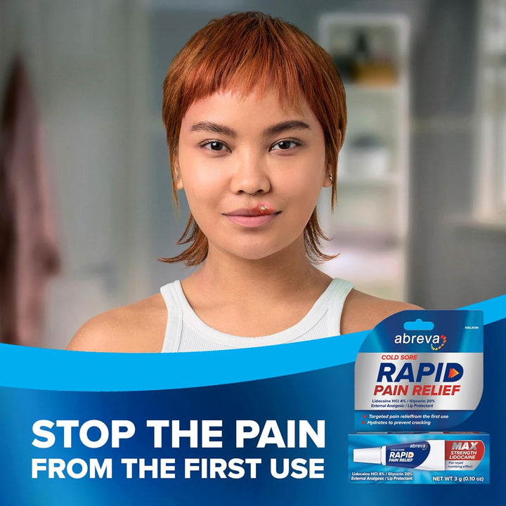 Cold Sore Treatment Rapid Pain Relief Cream - 1 Tube, 3 Grams