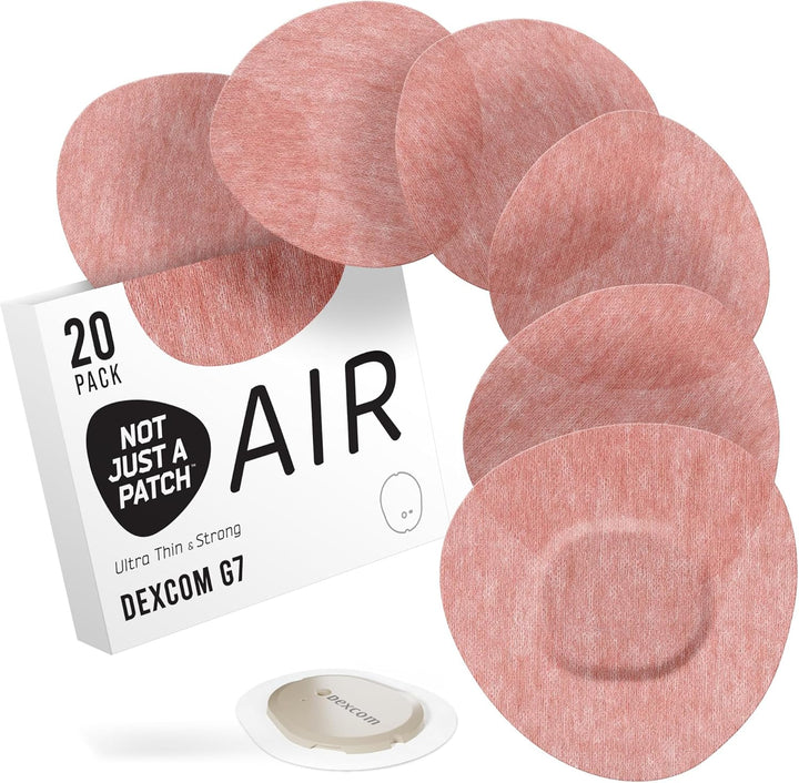 Air Dexcom G7 Adhesive Patches (20 Pack) - Stelo CGM & Dexcom G7 over Patches with Ultra-Hold Durable Sensor Covers - Multicolor