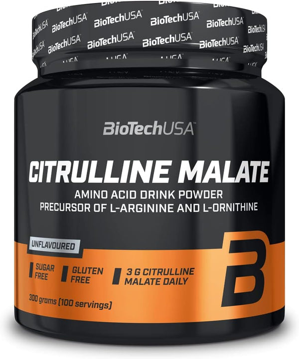Citrulline Malate Powder | Essential Amino Acid for Athletes | Sugar-Free | Gluten-Free | 300 G | Unflavoured