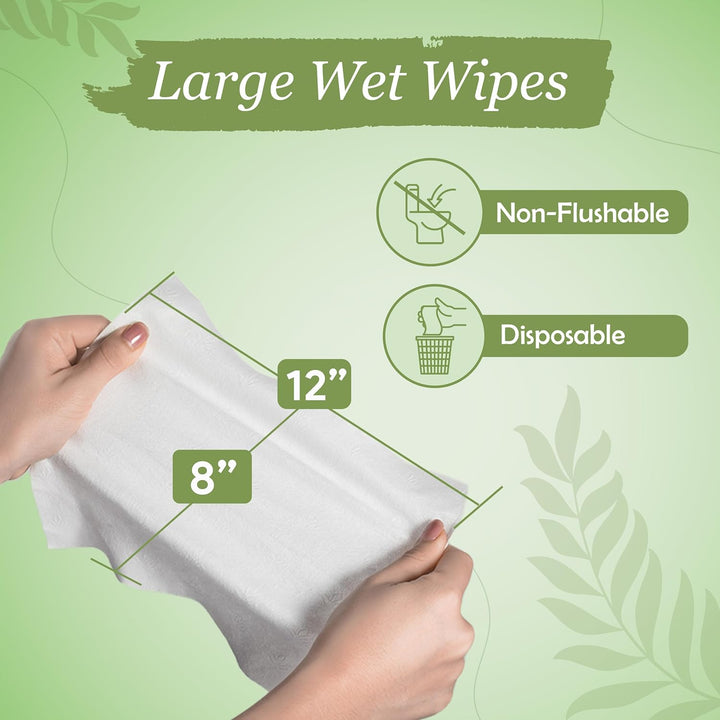 X Large Wet Wipes for Adults - 6 Packs of 56 [336 Count] Disposable Incontinence Wipes, 12" X 8" Adult Wipes for Elderly - Personal Body Wipes for Women and Men, Pre Moistened Adult Washcloths