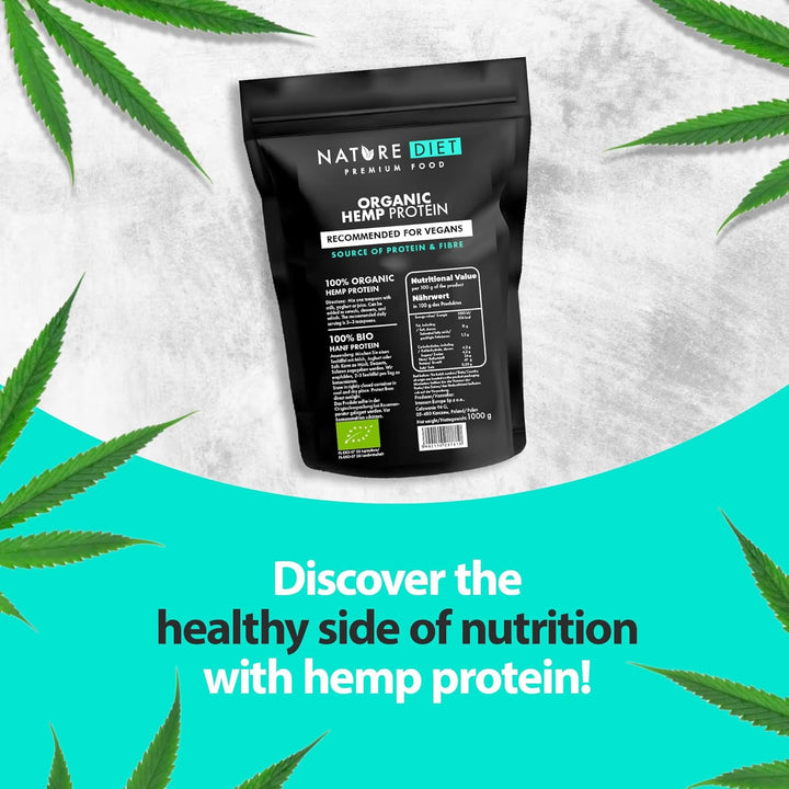 - Organic Hemp Protein 1000G , Vegan , Protein Powder , Plant-Based