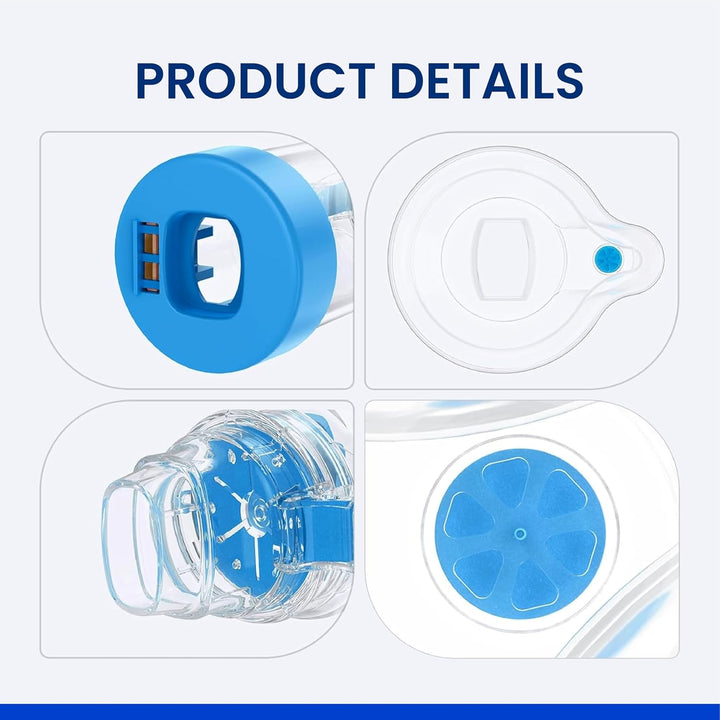 Inhaler Spacer Anti-Static Spacer Device, Inhaler Chamber, Use with Metered Dose Inhaler, BPA and Latex Free for Child.(Blue)