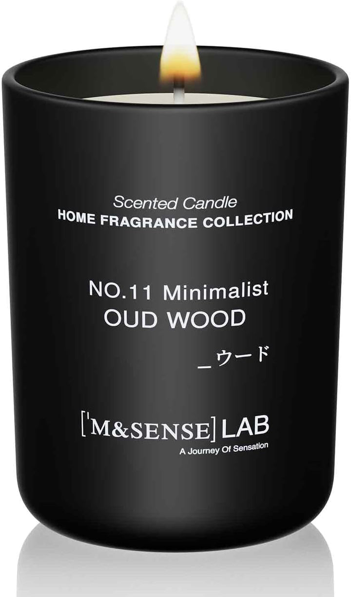Natural Soy Candle Non Toxic Oud Wood Scented Candles for Home Small Jar Candles 150G 30 Hours Burn Time Minimalist Aromatherapy Candle Gift for Relaxation, Stress Relief,Mediation