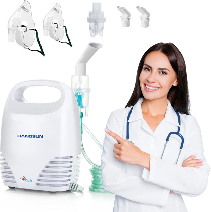 Nebuliser Machine for Adults and Kids Compact Compressor System Vaporizer Mist Steam Inhaler CN560 Portable and Silent for Home Use