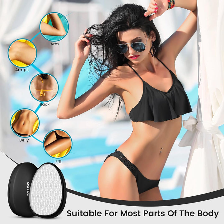 Nano Glass Hair Remover with Upgraded Grinding Surface -Achieving Painless Hair Removal, Crystal Hair Eraser for Portability, Reusable Easy to Use Silky Smooth Crystal Hair Removal Device