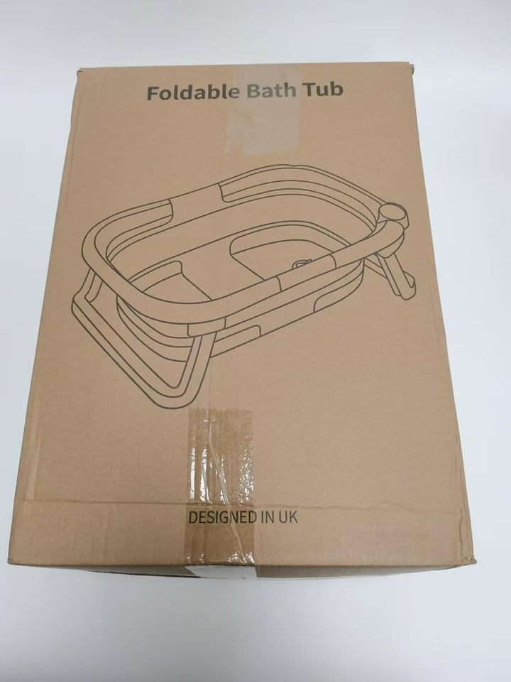 Baby Bath Foldable Tub Collapsible Bathtub Baby Bath Essentials for Newborn with Seat Support Cushion Stand Folding Baths for Toddler 0-12 Months Travel Portable Infant Tubs Soft Bathing Kids Grey